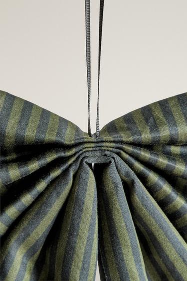STRIPED BOW CHRISTMAS ORNAMENT — Green 2