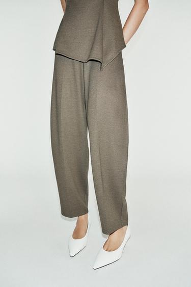 SOFT CARROT PANTS — Brown marl 2
