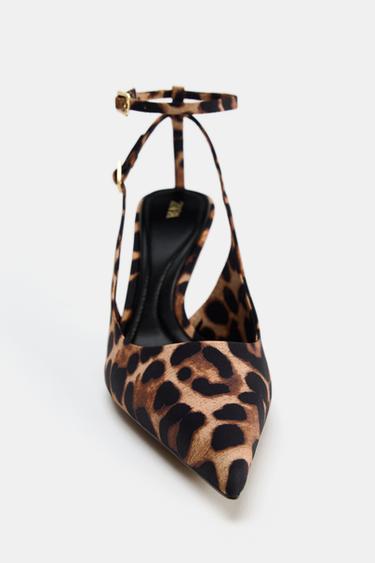 CHAUSSURES À TALONS ET BRIDES ARRIÈRE AVEC IMPRIMÉ ANIMALIER - Léopard de Zara - Image 2