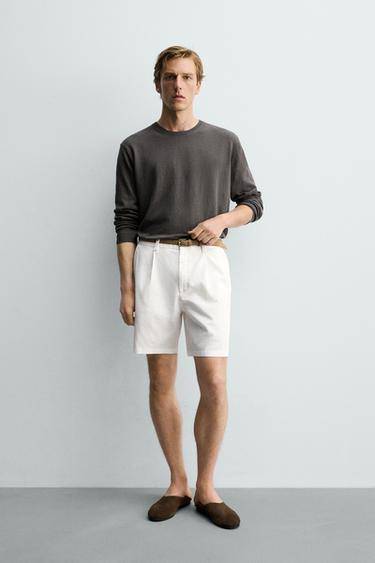 REGULAR FIT COTTON-LINEN JUMPER - Grey by Zara
