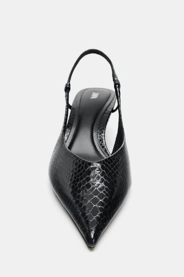 CHAUSSURES OUVERTES À L'ARRIÈRE TEXTURÉES - Noir de Zara - Image 3