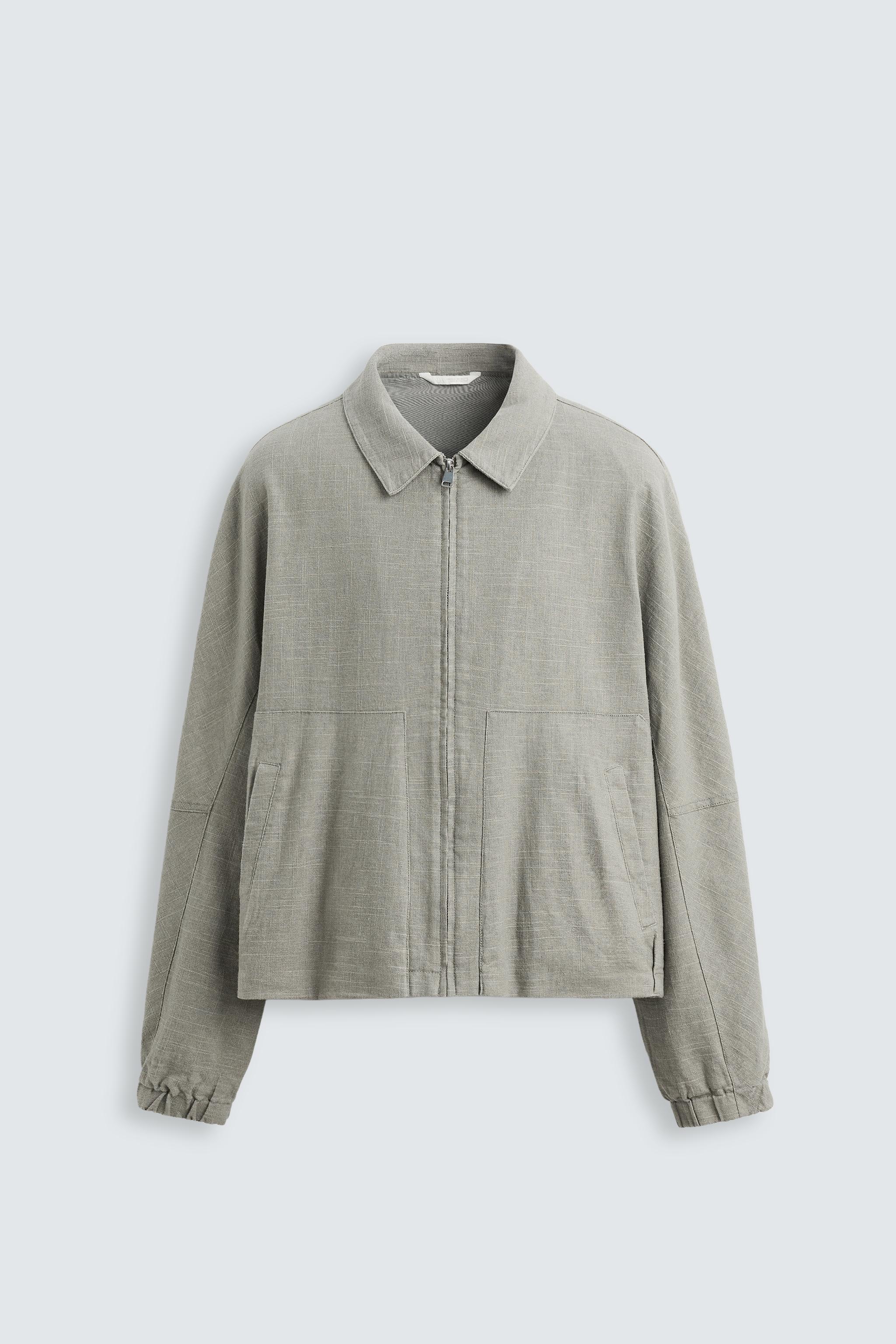 stone  linen jacket 11ss レア物 stone-island-mens-grey-green-