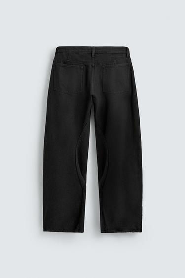 BARREL FIT JEANS WITH ZIPS - Black by Zara - Image 8