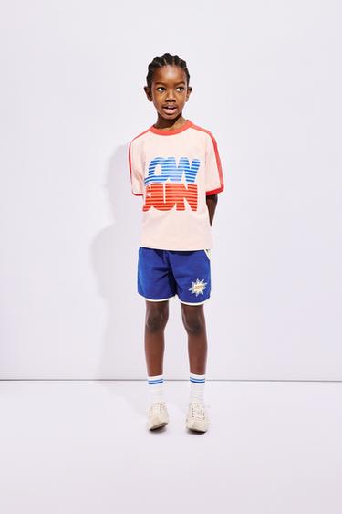 PLUSH BERMUDA SHORTS WITH CONTRAST PIPING - Bluish by Zara