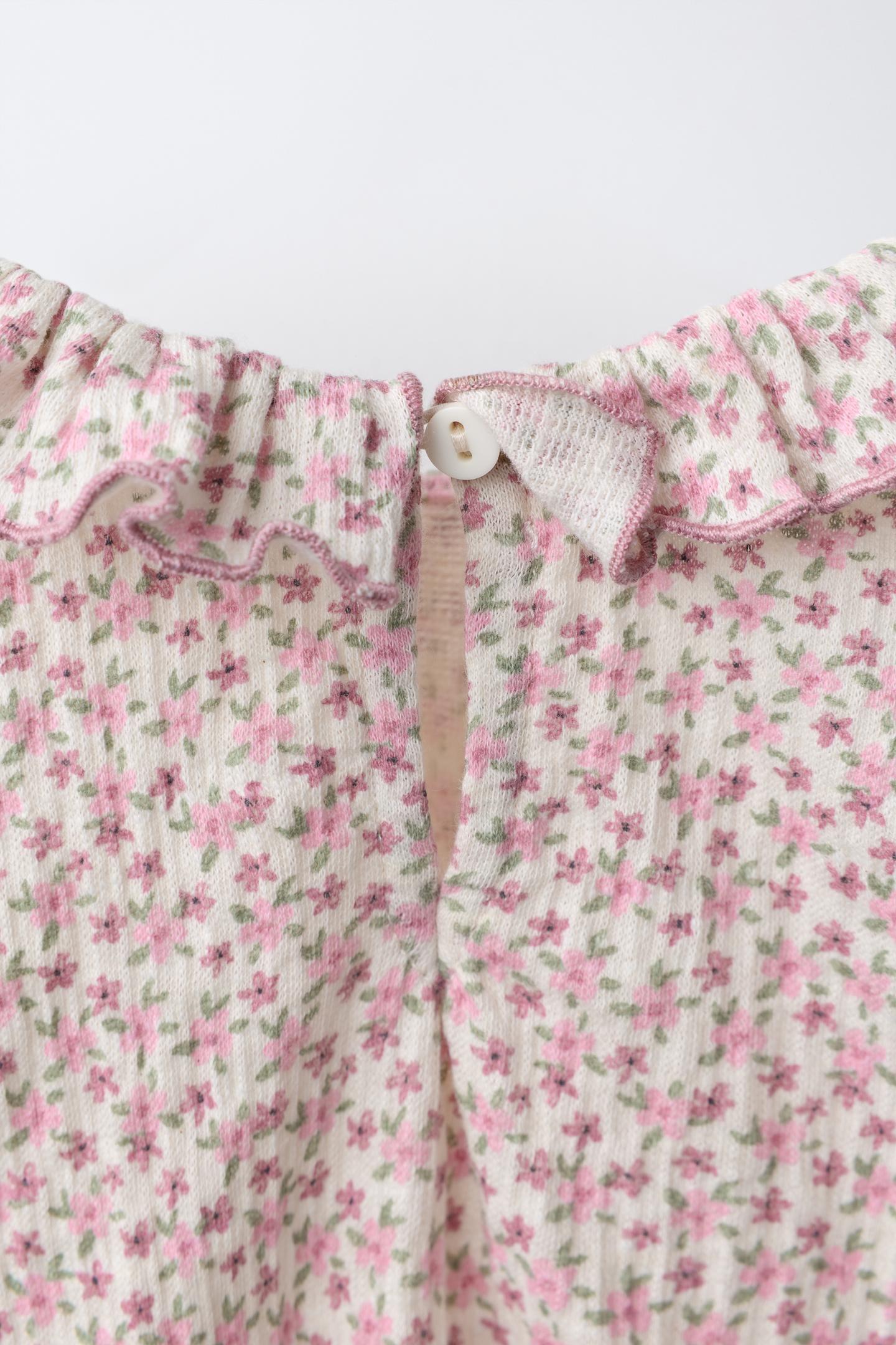 Боди для детей, цветочный принт — Zara, цвет: Пастельный розовый — фото 4