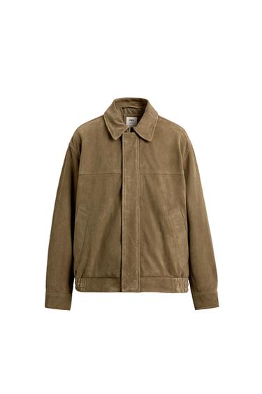 USNJENA JAKNA IZ SEMIŠA - Olivna od Zare