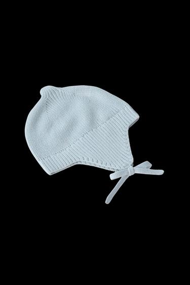 PERLSTRICK-KAPUZENMÜTZE - Himmelblau von Zara