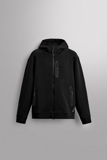 SUDADERA TÉCNICA CREMALLERA CAPUCHA - Negro de Zara