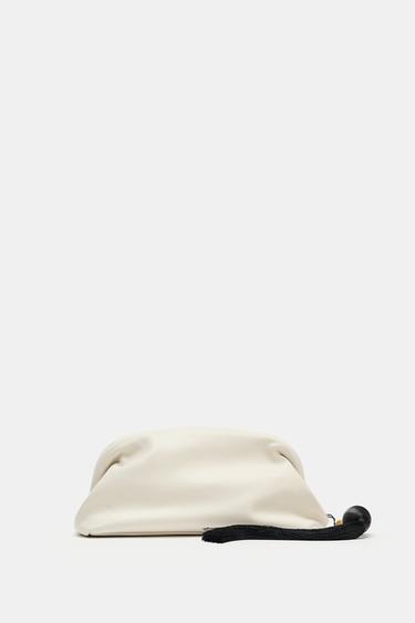 LEATHER POUCH BAG - Creamy White by Zara