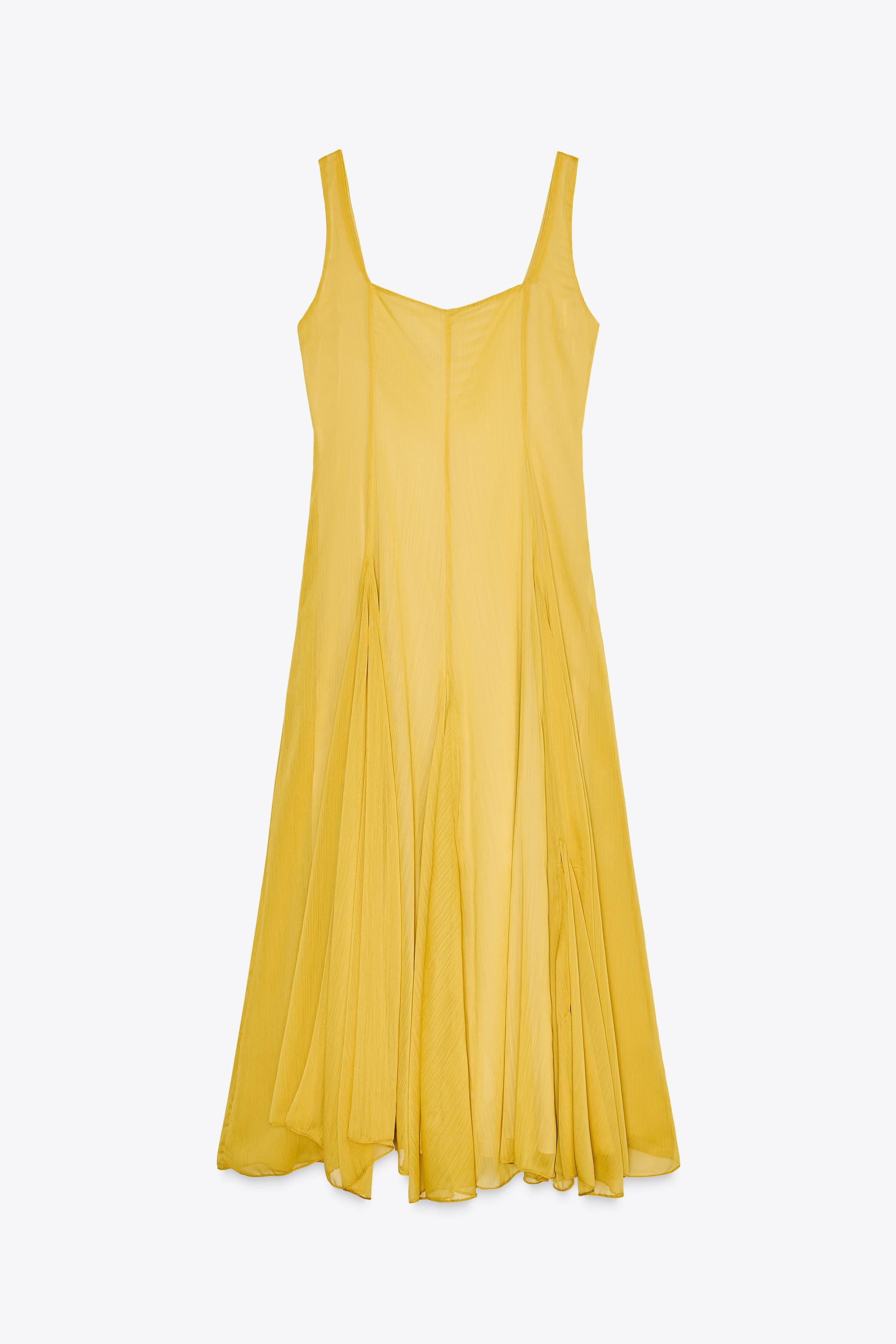 ZARA ZW COLLECTION ミディワンピース 3024/375 ZW COLLECTION ミディワンピース - ミディアムイエロー | ZARA