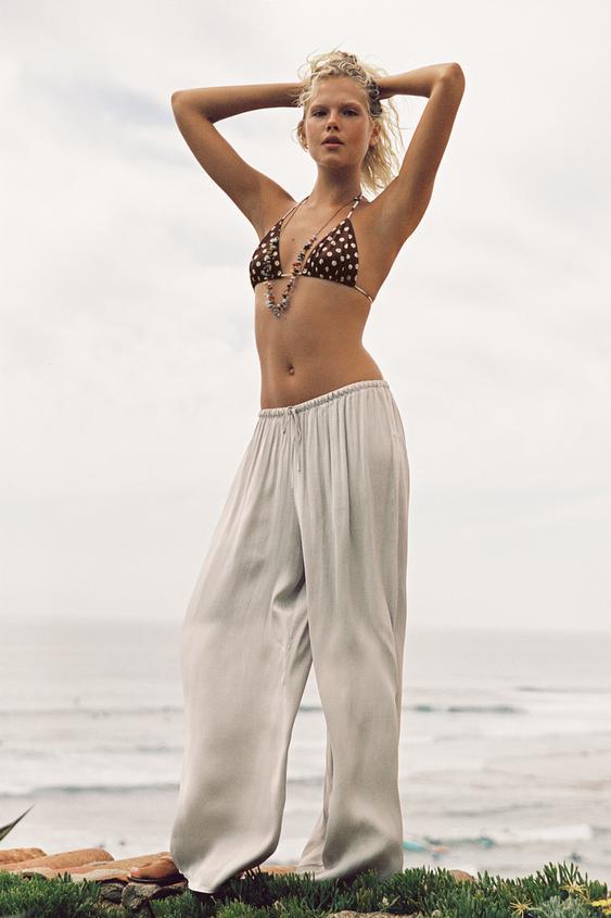FLOWING PALAZZO TROUSERS - Stone by Zara - Image 0