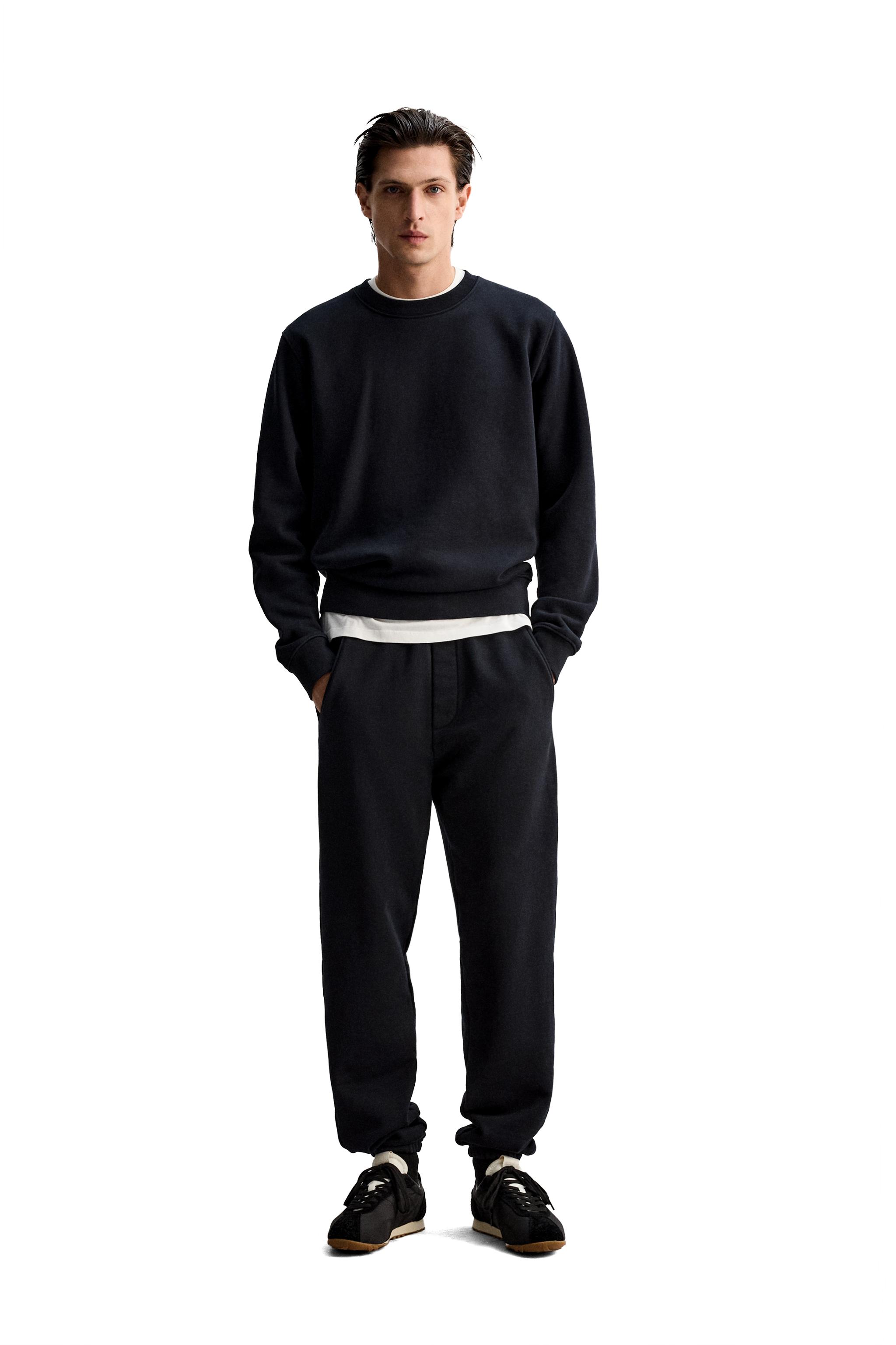 Zara black joggers mens sale