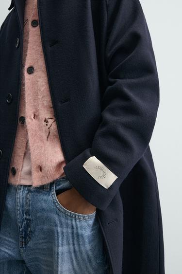 SAMUEL DE SABOIA X ZARA TEXTURED WOOL BLEND COAT - Navy blue by Zara