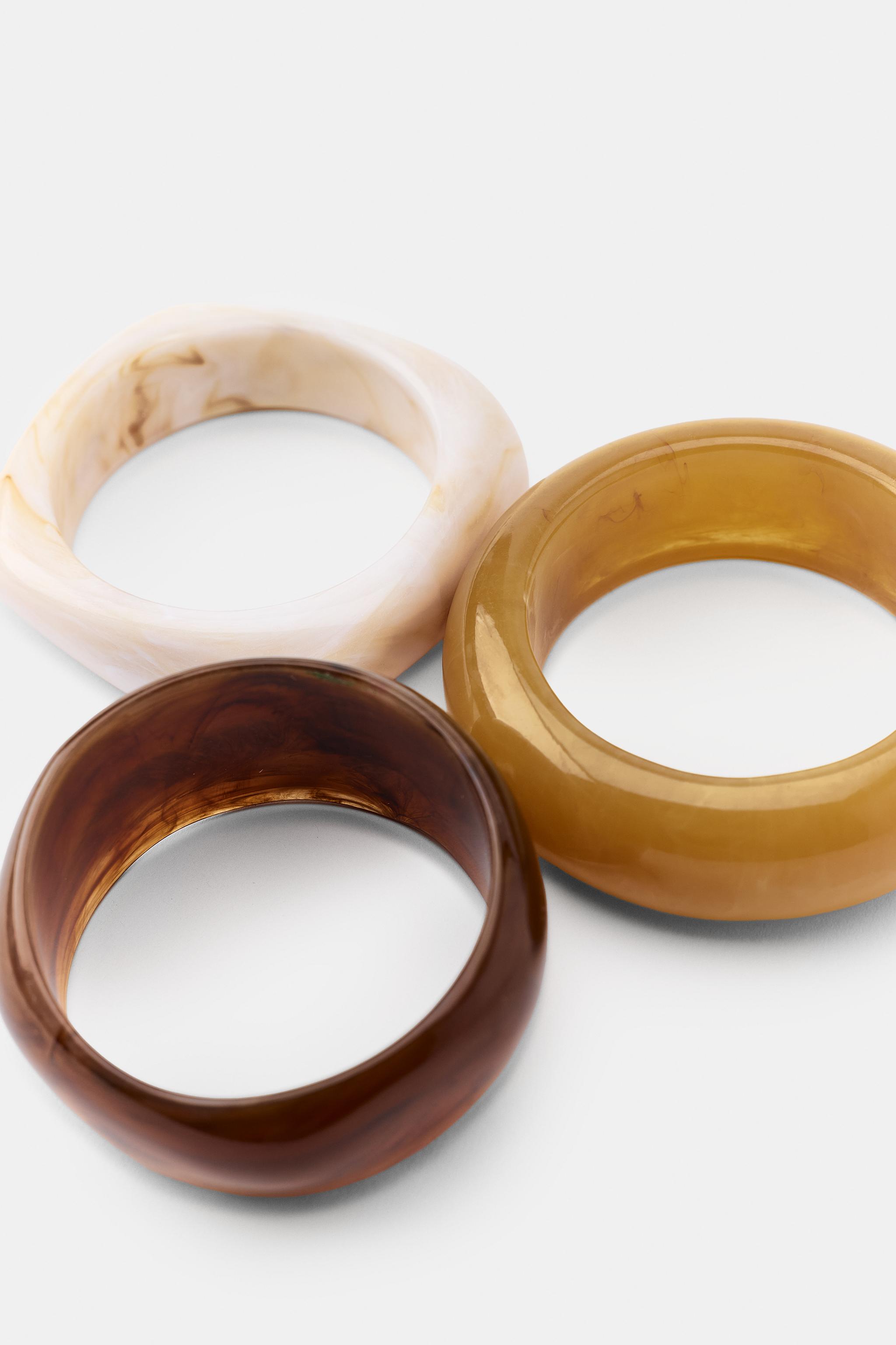 LOT DE 3 BRACELETS RIGIDES EN RÉSINE