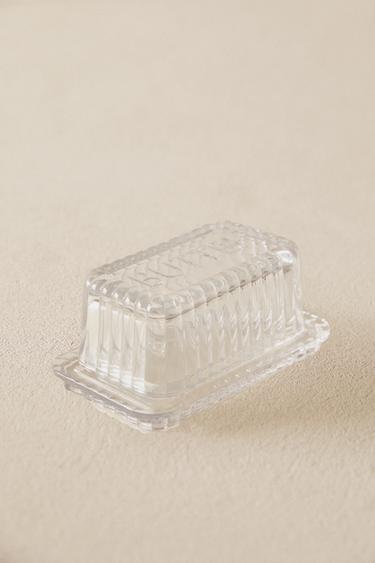 STRIPED GLASS BUTTER DISH - 990 by Zara