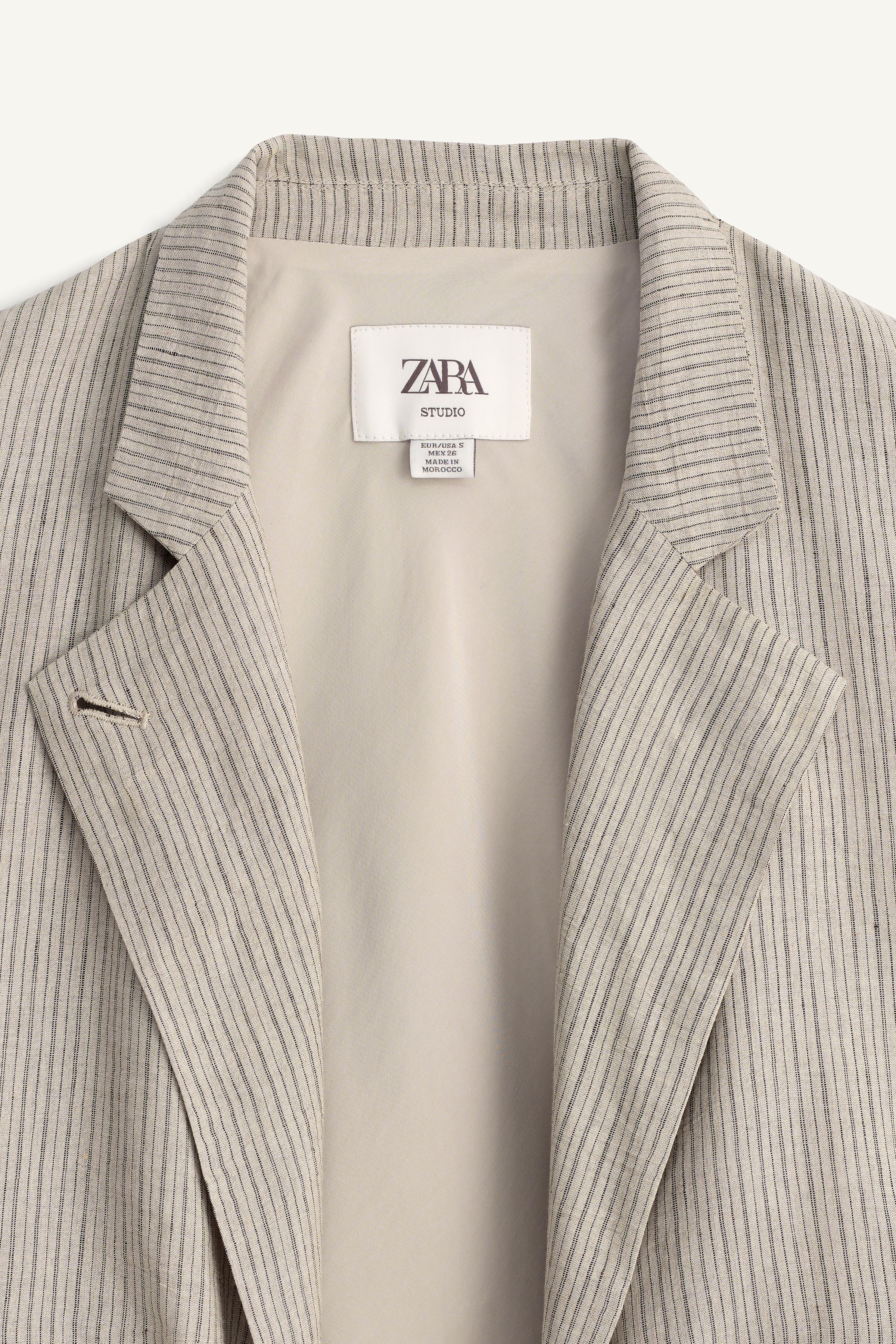 VESTE À RAYURES EN LIN ÉDITION LIMITÉE