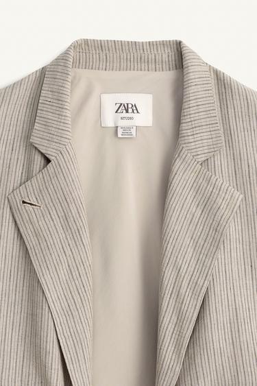 VESTE À RAYURES EN LIN ÉDITION LIMITÉE - rayures de Zara - Image 7
