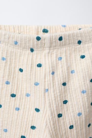 LEGGING STRUCTURE FLEURS - Écru / Bleu de Zara - Image 2
