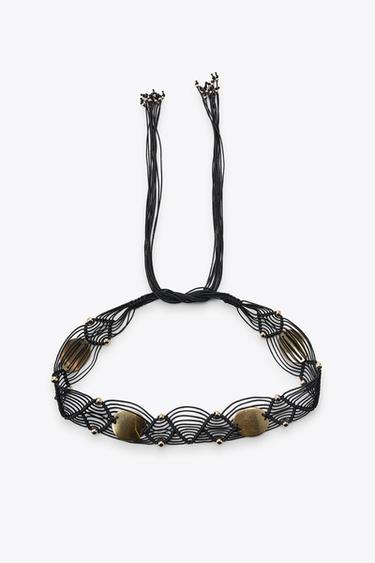 CINTURA CORDONCINI ED ELEMENTI METALLICI - Nero di Zara