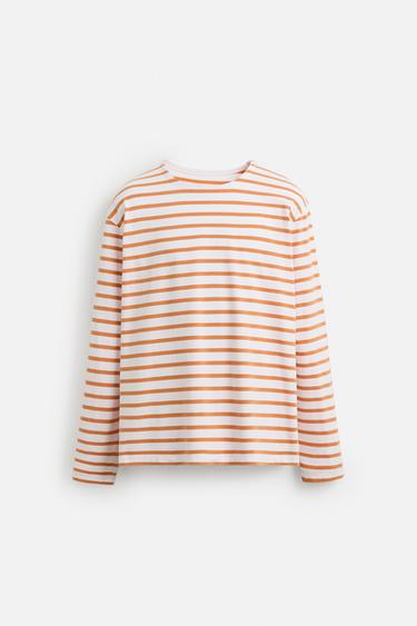 JACQUARD STRIBET T-SHIRT - striber fra Zara