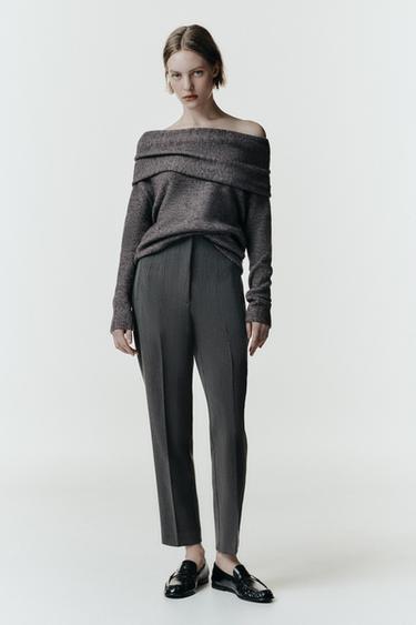 CALÇA DE CINTURA ALTA - Cinza-médio da Zara