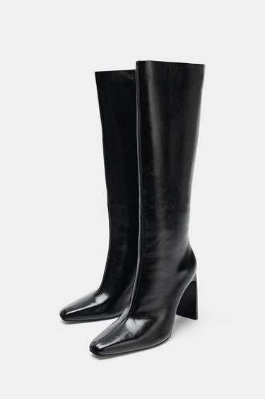POINTED TOE HEELED BOOTS - Black by Zara - Image 3
