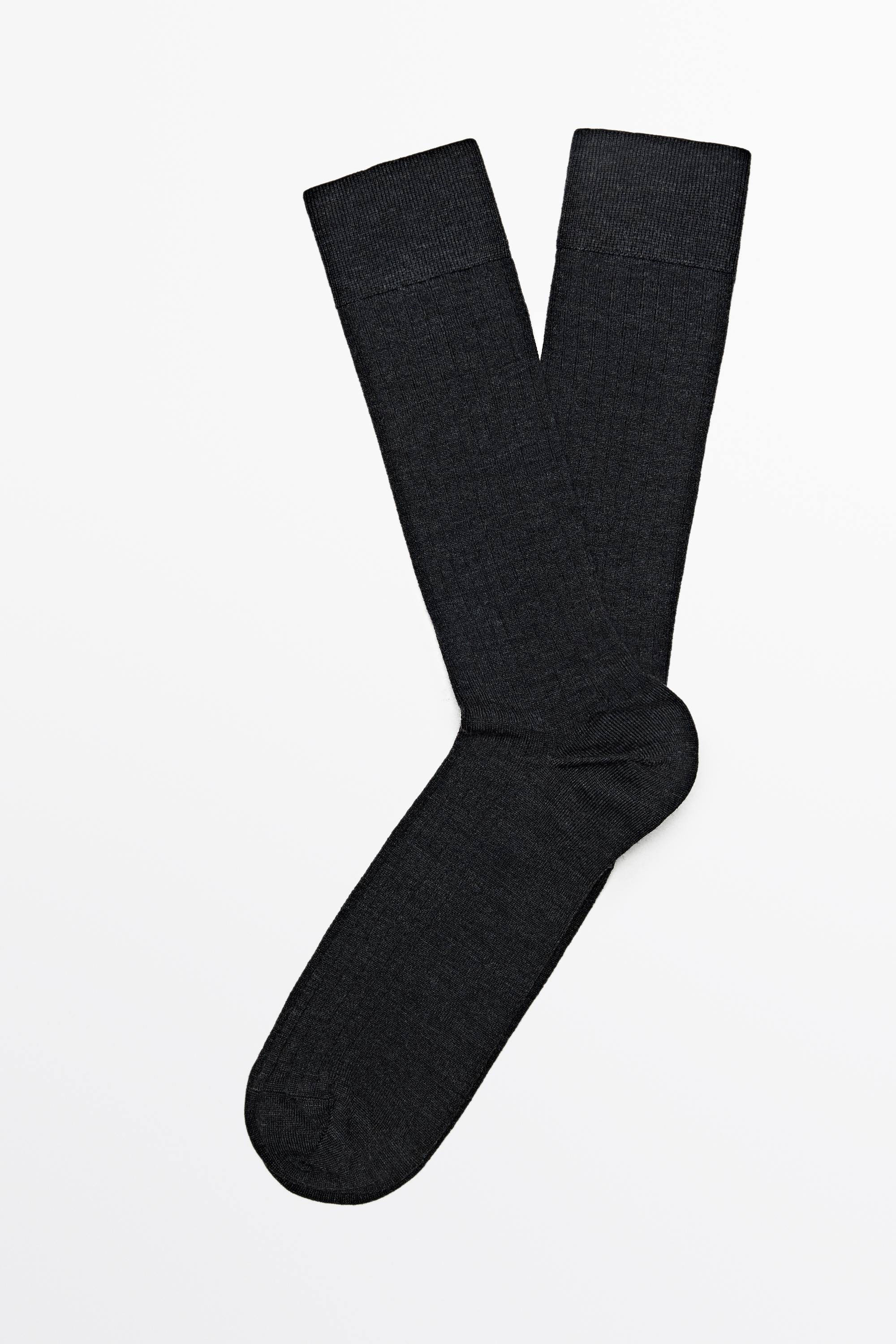 Ribbed dress socks — Anthracite Gray