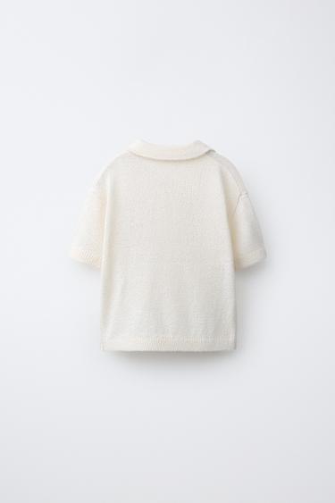POLO BRODÉ POISSONS - Écru de Zara - Image 1