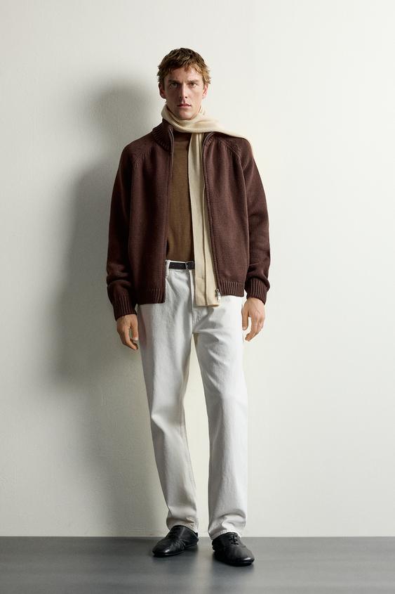 ZIP CARDIGAN - Brown by Zara - Image 0