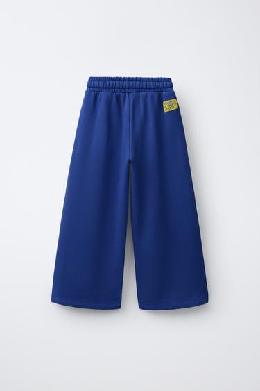 PANTALON À JAMBES LARGES ET BANDES SUR LES CÔTÉS - Bleu roi de Zara - Image 1