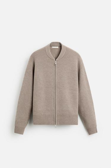 CHAQUETA PUNTO CREMALLERA - Marrón / Topo de Zara