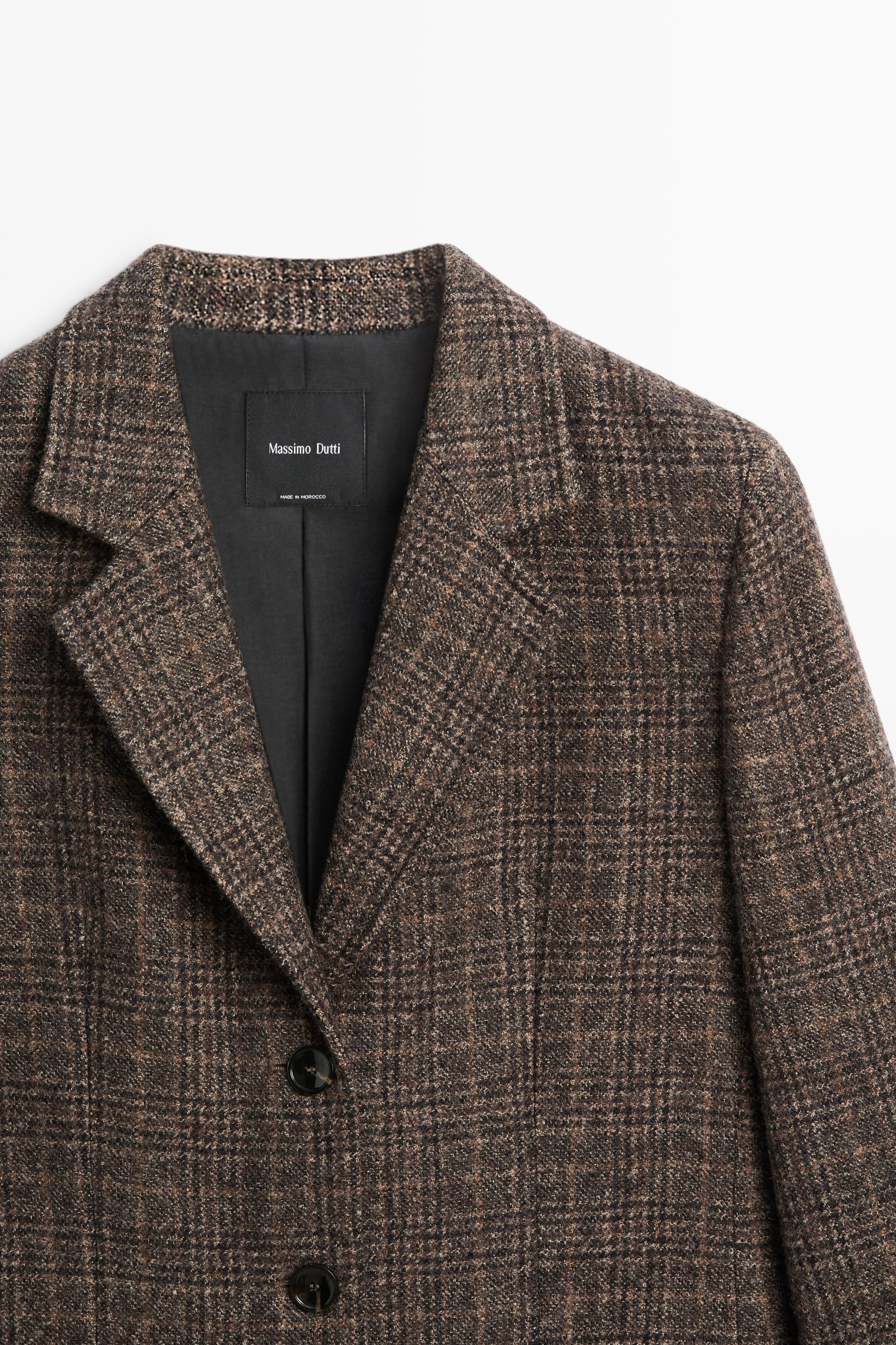100% wool check blazer