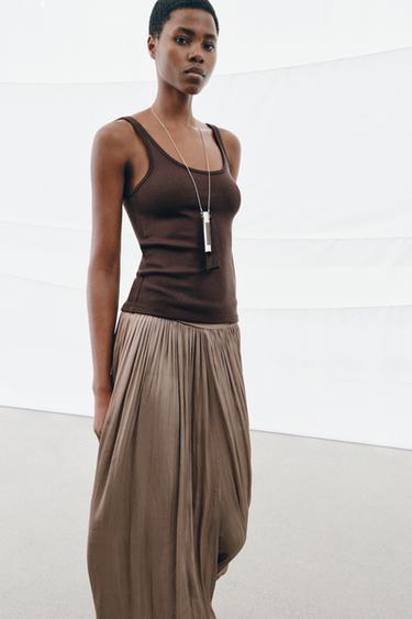 VEST TOP - Brown by Zara
