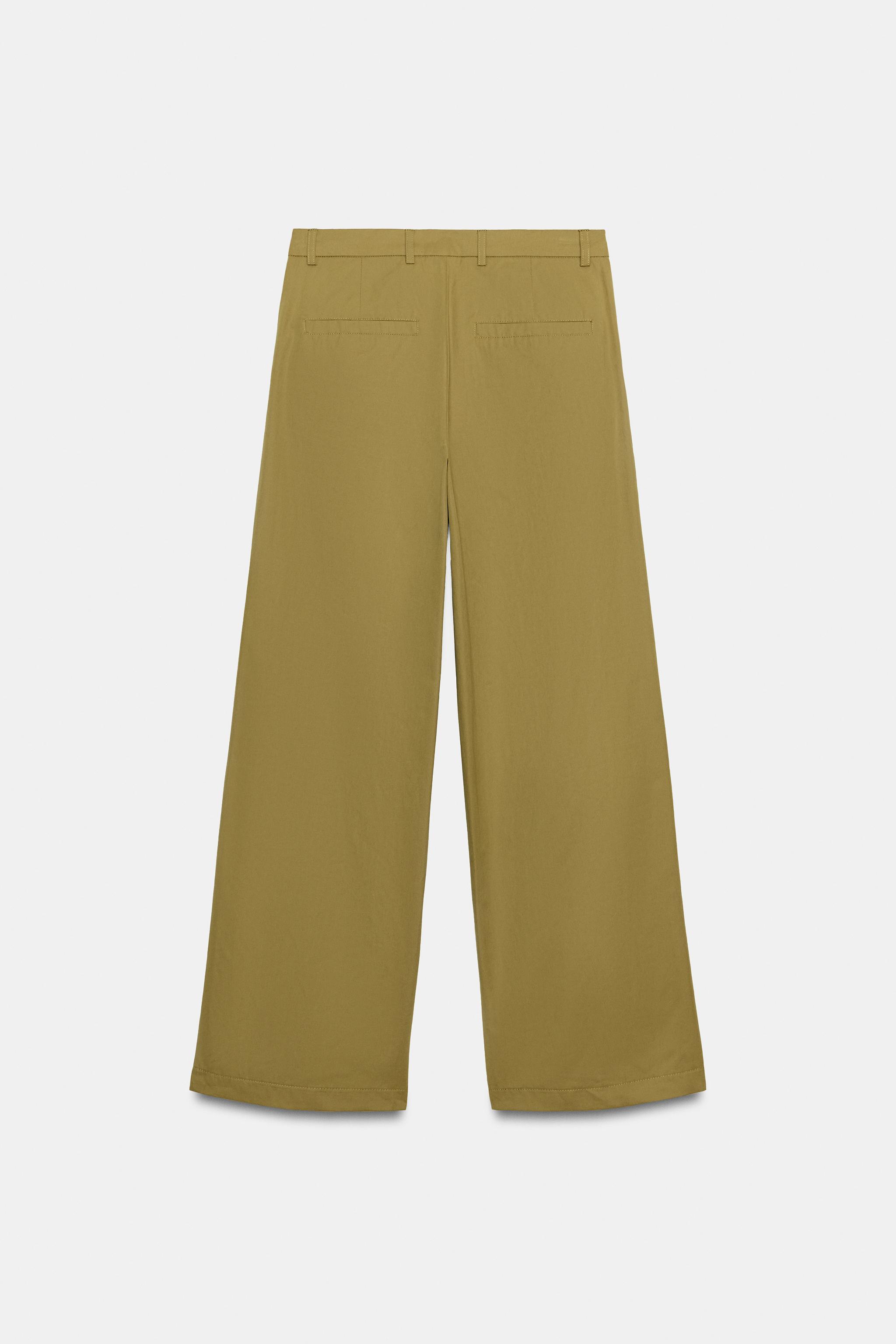 Женские брюки Zara PLEATED WIDE-LEG TROUSERS — фото 7
