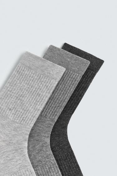 3-PACK OF RIBBED SOCKS - Grey by Zara - Image 2