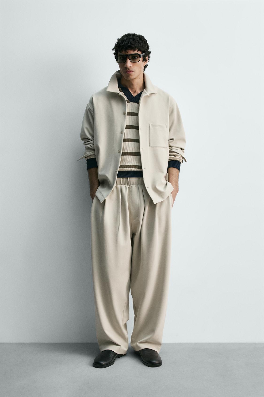 РУБАШКА СВОБОДНОГО КРОЯ ИЗ ТКАНИ ZARA INTERLOCK