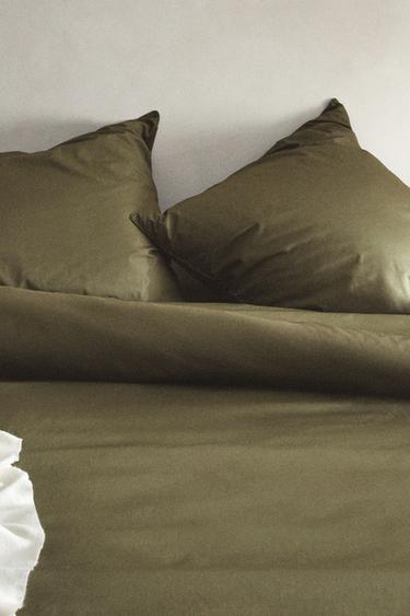 HOUSSE DE COUETTE COTON PERCALE (300 FILS) - Vert de Zara