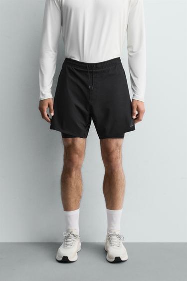 PANTALONES CORTOS ENTRENAMIENTO 2 EN 1 - Negro de Zara