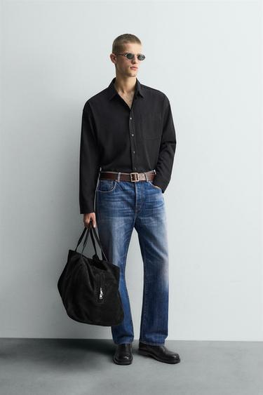 Zaras FLUID SKJORTA RELAXED FIT LIMITED EDITION - Svart