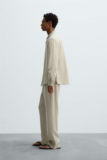 PANTALON 100 % LIN - Beige clair de Zara - Image 3