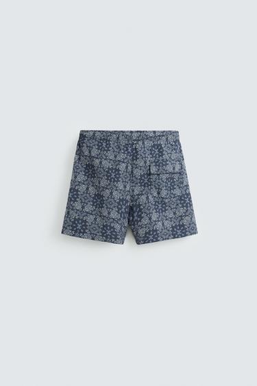MAILLOT DE BAIN MOYEN IMPRIMÉ PAISLEY - Bleu marine de Zara - Image 1