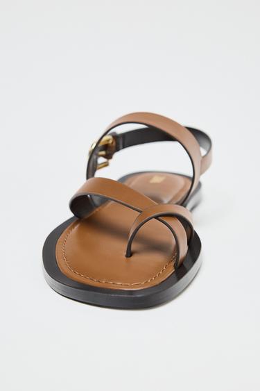 SANDALES BRIDES DOIGT - Marron de Zara - Image 7