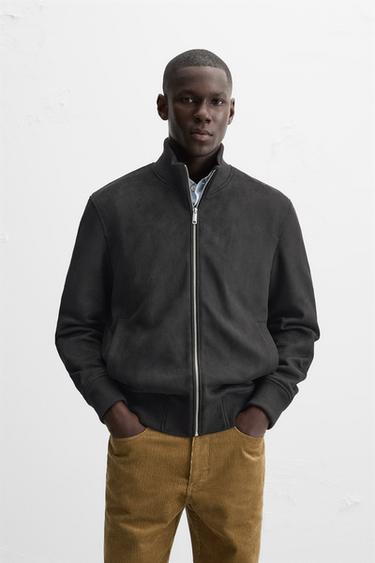FAUX SUEDE JACKET - Black by Zara