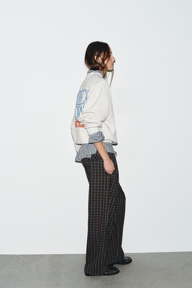 PANTALÓN PIJAMERO CUADROS - Marrón-Azul de Zara