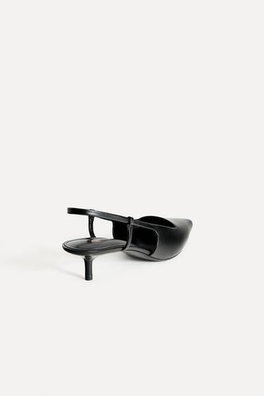 CHAUSSURES À BRIDES ARRIÈRE EN CUIR 50E ANNIVERSAIRE - Noir de Zara - Image 3