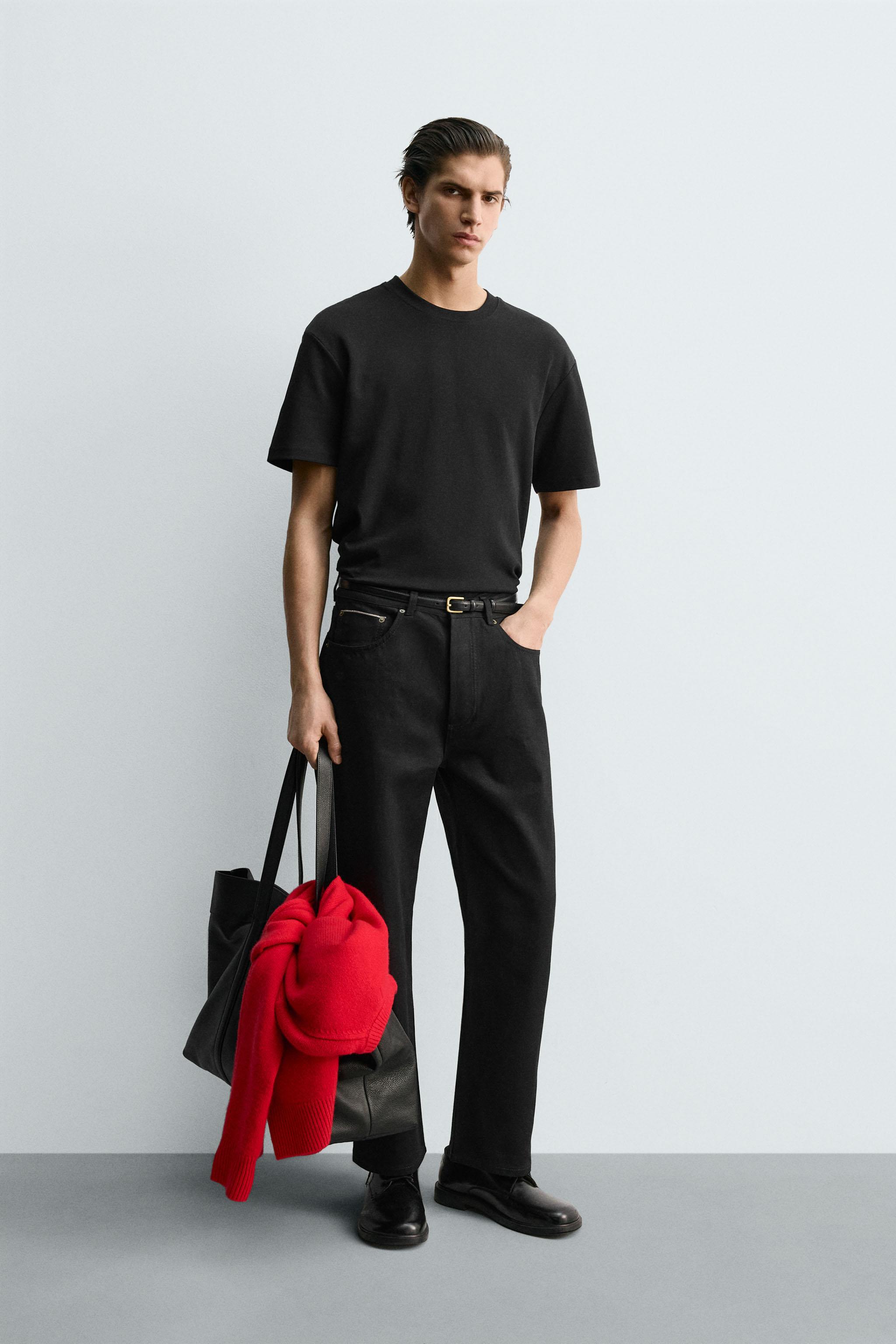 Мужские футболки Zara RELAXED FIT INTERLOCK T-SHIRT /04