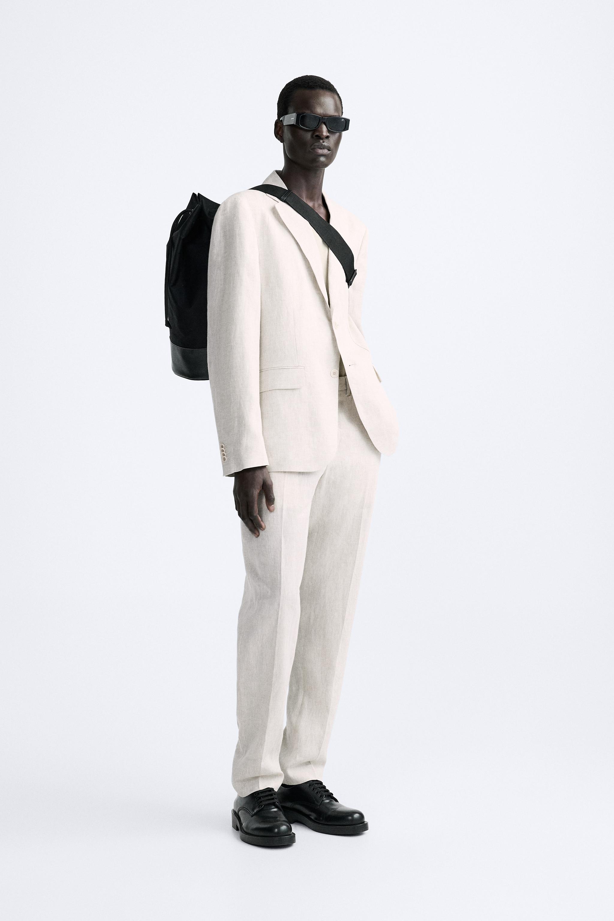 SUIT JACKET IN 100 LINEN Light beige ZARA United States