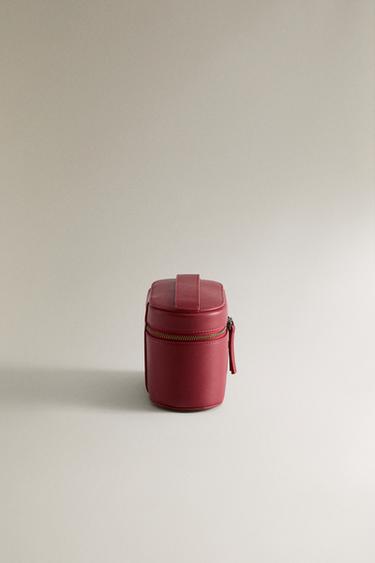 RIGID LEATHER MINI WASH BAG - Red by Zara - Image 2