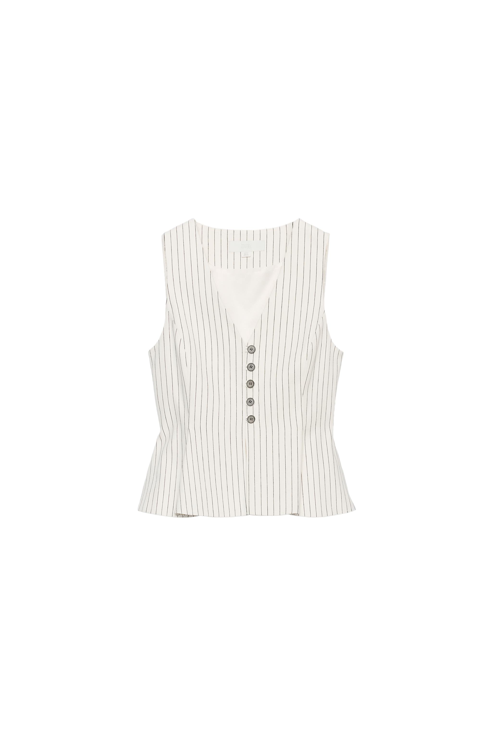 GILET PEPLUM À RAYURES
