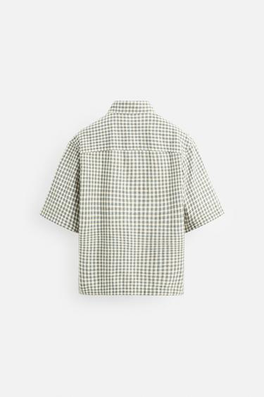 BOXY FIT CHECK SHIRT - Blue by Zara - Image 7